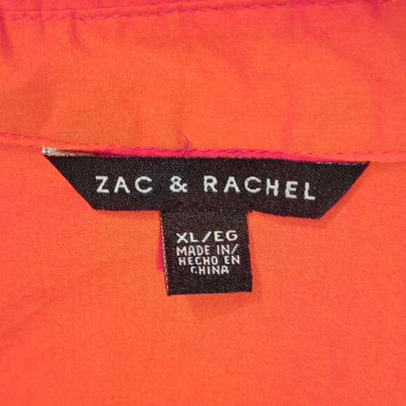 XL | Zac & Rachel | Pleated V-Neck Button Down Blouse - Picture 4 of 5